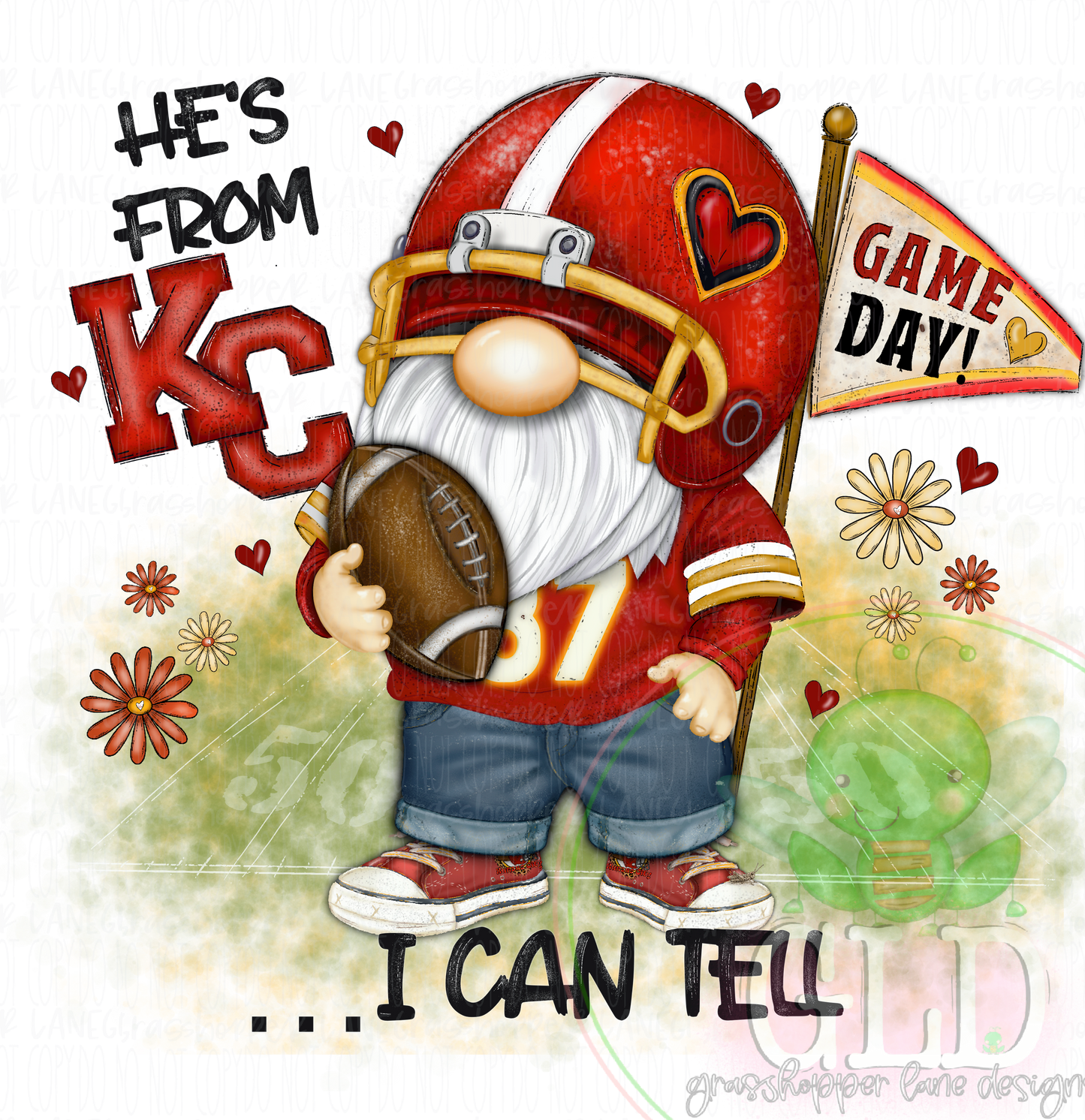 He's From KC... I Can Tell | Football Fan Gnome Graphic Tee