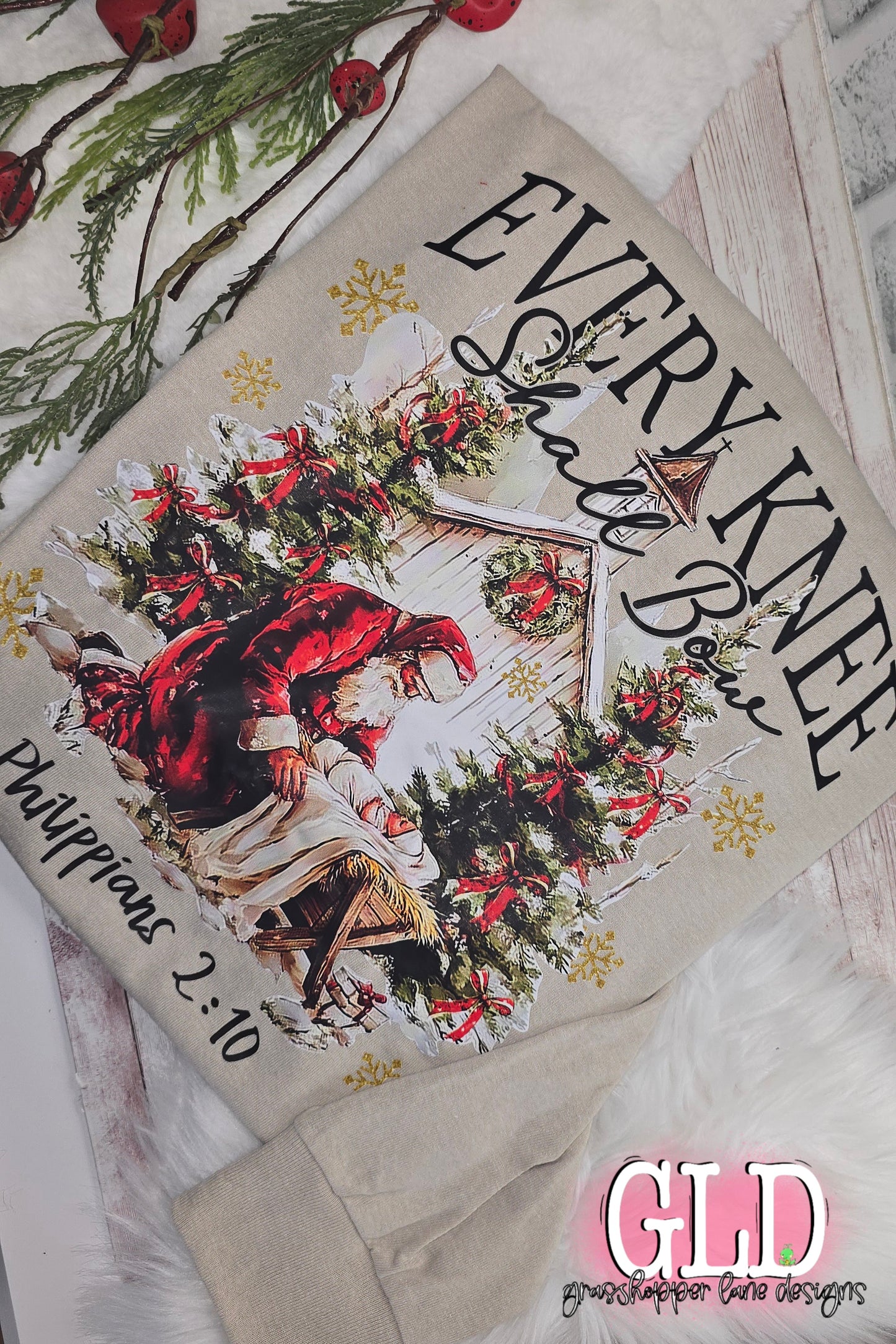 Christmas- Every Knee Shall Bow - Long Sleeve Tee