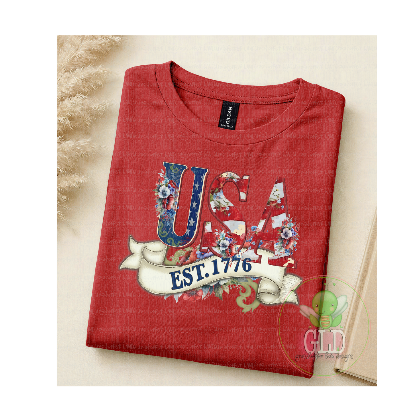 Red White & Blue Est 1776 - Tee