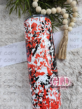 Load image into Gallery viewer, 20oz straight  tumbler - Chiefs red and black splatter.
