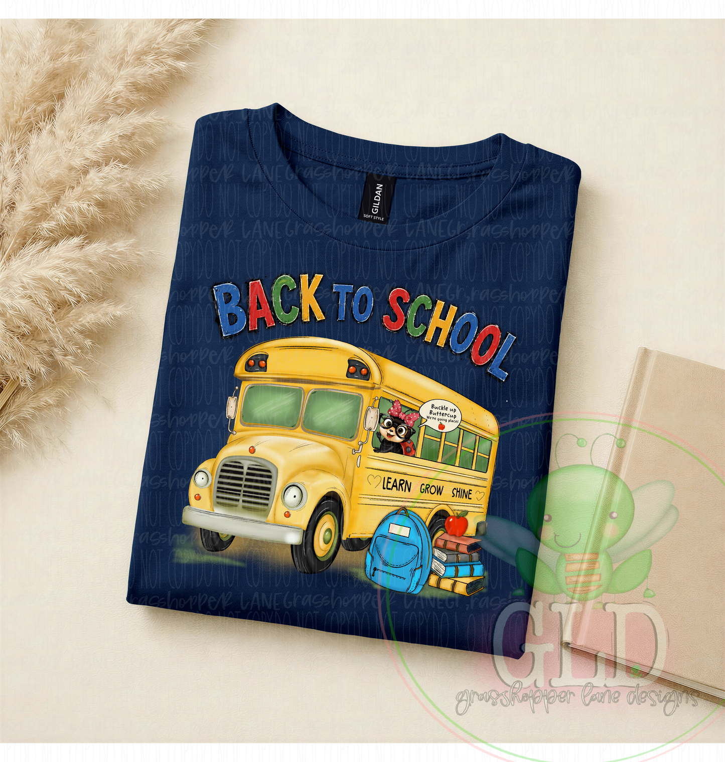 Adult Vintage Back to School Bus Shirt | Teacher Shirt | Bus Driver Shirt | Learn Grow Shine Tee | School Staff Shirt | First Day of School|Doris