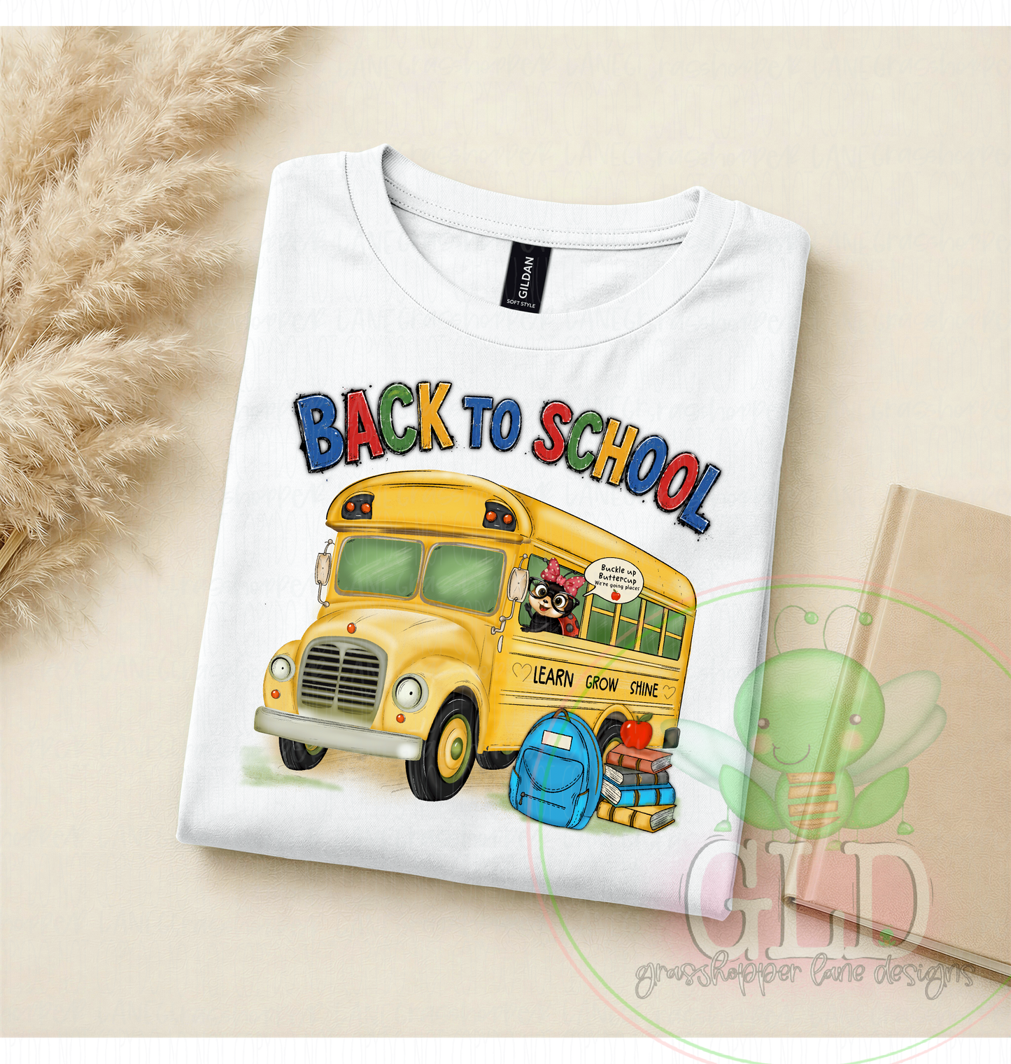Adult Vintage Back to School Bus Shirt | Teacher Shirt | Bus Driver Shirt | Learn Grow Shine Tee | School Staff Shirt | First Day of School|Doris