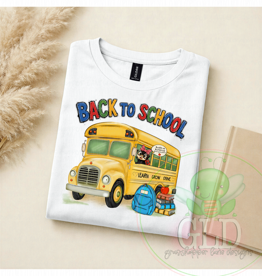 Adult Vintage Back to School Bus Shirt | Teacher Shirt | Bus Driver Shirt | Learn Grow Shine Tee | School Staff Shirt | First Day of School|Doris