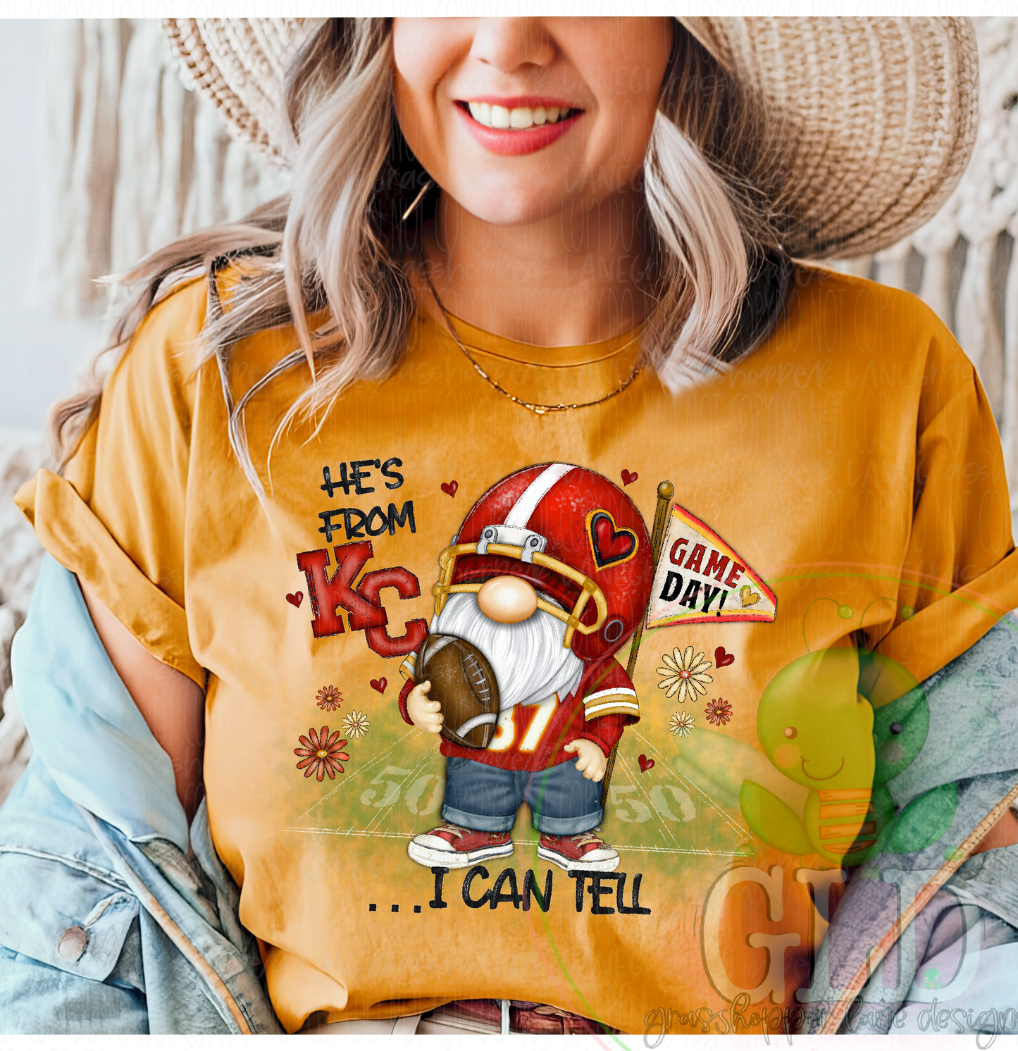 He's From KC... I Can Tell | Football Fan Gnome Graphic Tee