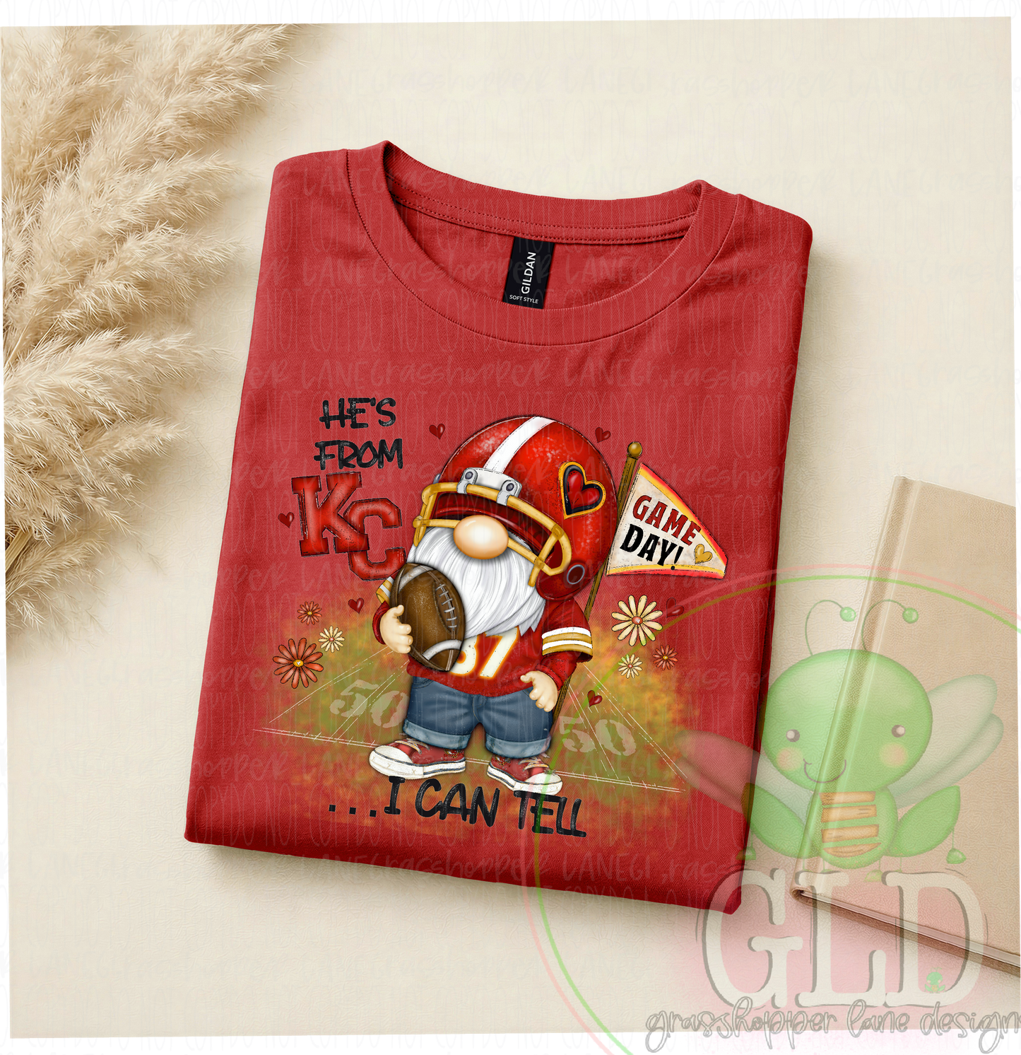 He's From KC... I Can Tell | Football Fan Gnome Graphic Tee