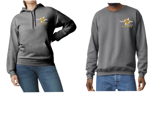 Custom -  Crew Neck with Pocket Logo - Charcoal CWCC